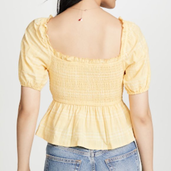 New Fifth Label Hummingbird Check Top Color: Daffodil/White Size: L - Picture 13 of 16